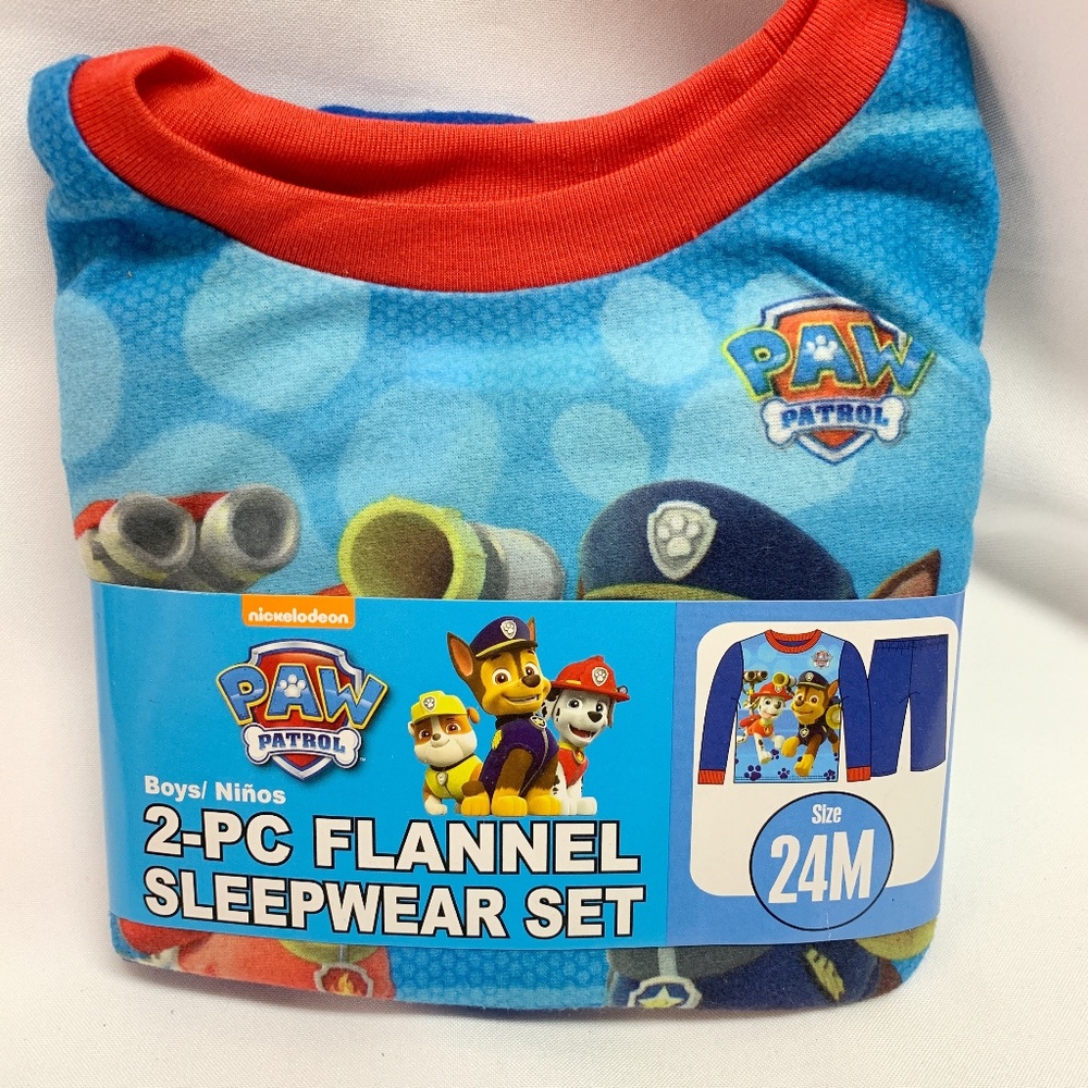 Paw Patrol Sz 24M 2 Piece Flannel Sleepwear Set - Picture 1 of 5